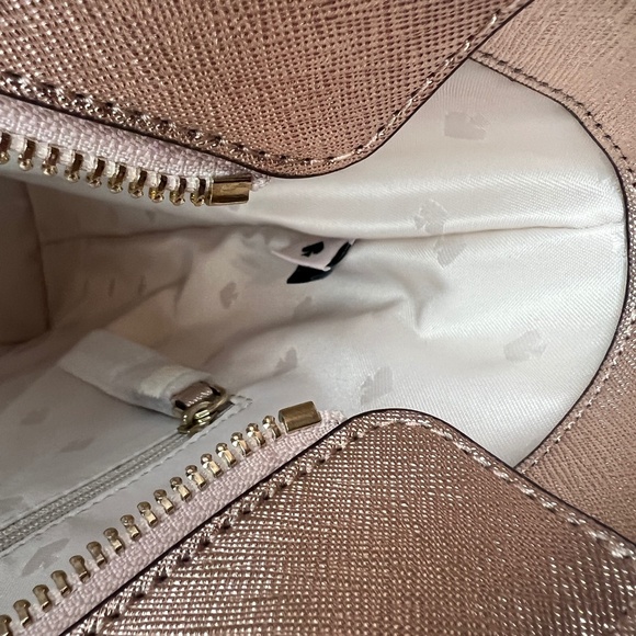 NWT Kate Spade Tinsel Glitter Fabric Shoulder Tote Bag K9338 Rose Gold - Picture 12 of 15